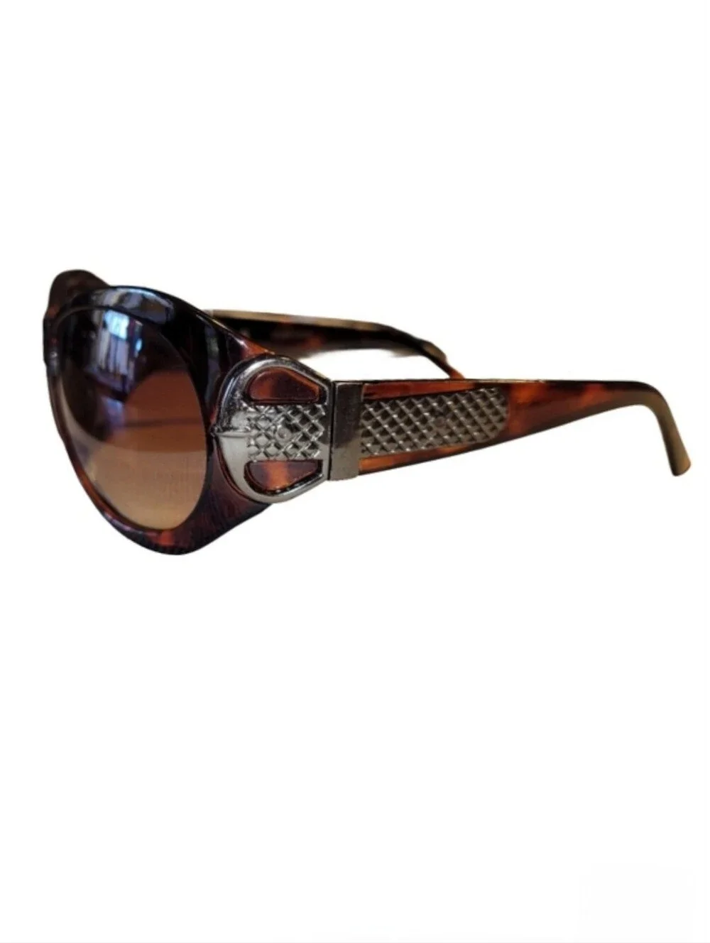 StyleScience SO25L7924 Tortoise-Shell Cat-Eye Sunglasses With Silver-tone Accent